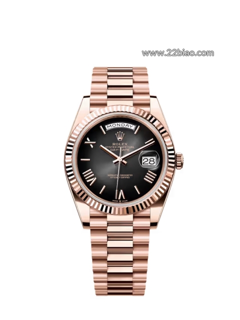 RG Factory Rolex President Day-Date 228235 Everose Gold Black Gradient Dial 40mm Replica Watch