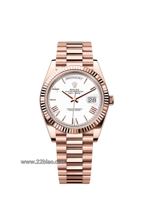 RG Factory Replica Rolex Day-Date 228235 Everose Gold White Dial 40mm Men's Watch