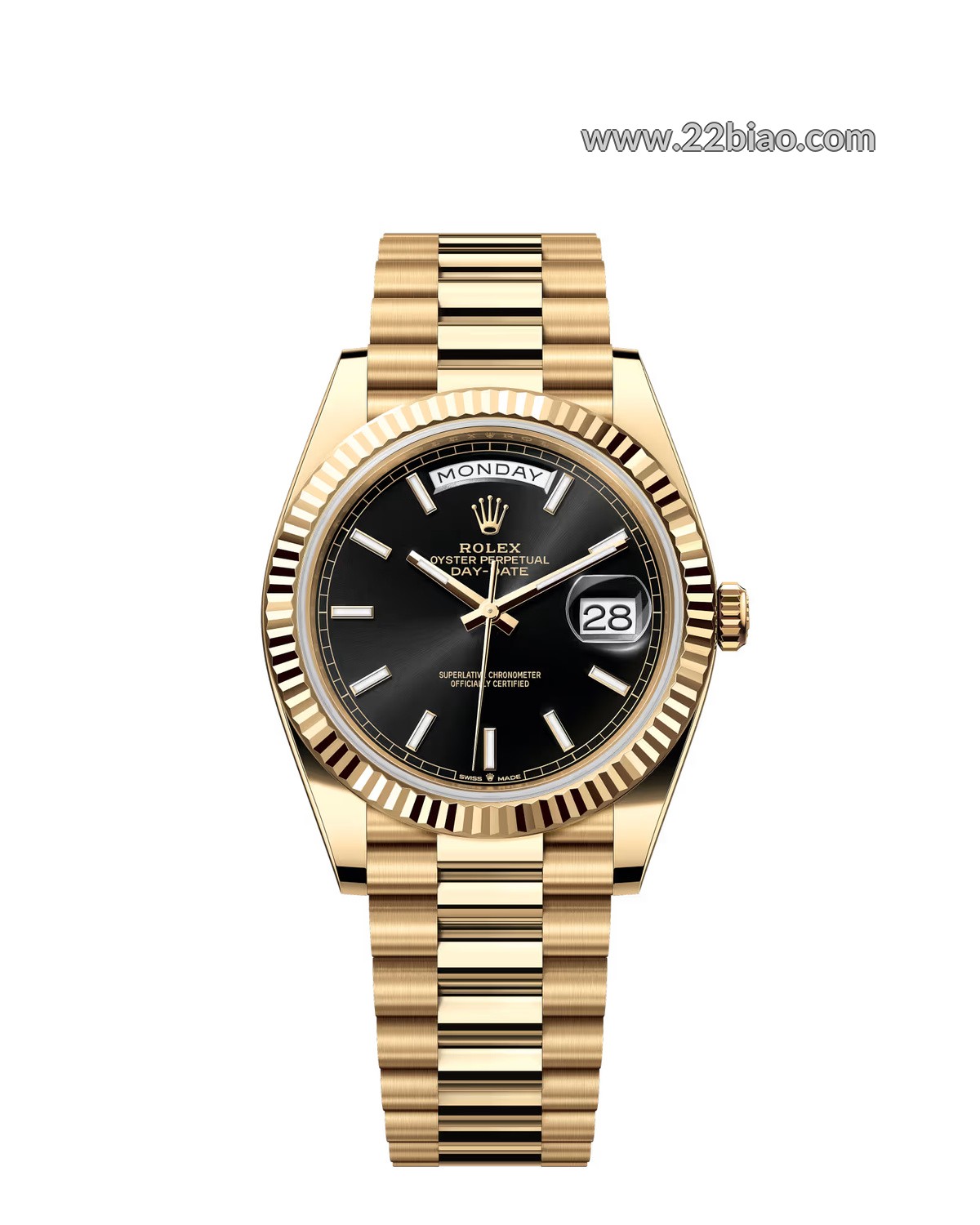 RG Factory Replica Rolex Day-Date 228238 Yellow Gold Black Dial 40mm Men's Watch