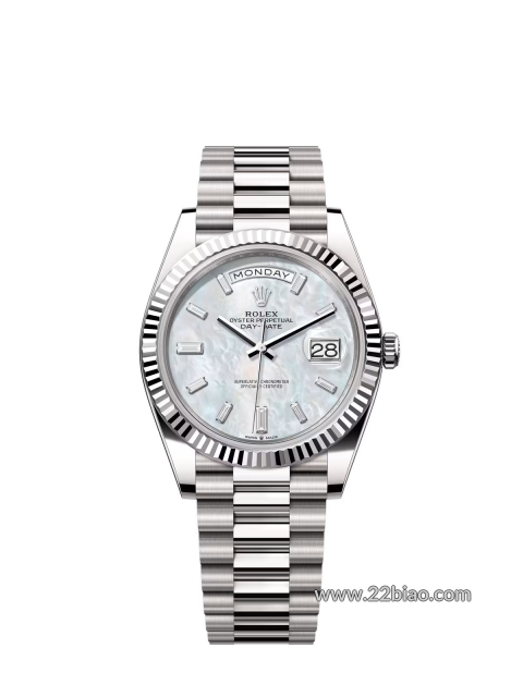 RG Factory Replica Rolex Day-Date 228239 White Gold MOP Diamond Dial 40mm Men's Watch