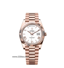 RG Factory Replica Rolex Day-Date 228235 Everose Gold White Dial 40mm Men's Watch