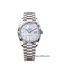 RG Factory Replica Rolex Day-Date 228239 White Gold MOP Diamond Dial 40mm Men's Watch