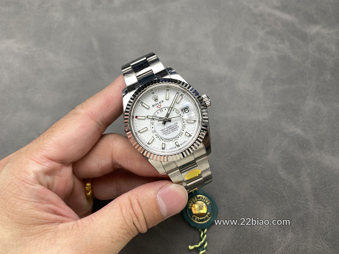 Replica ZF Factory Rolex Sky-Dweller 336934, Dual Time Zone, 904L Stainless Steel, White Dial Automatic Waterproof Men's Watch