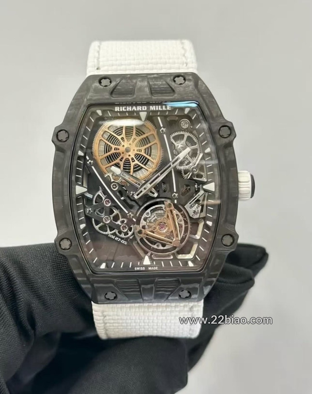 High-End Rep RM 27-05 Rafael Nadal Edition: Carbon Fiber Suspended Tourbillon Watch