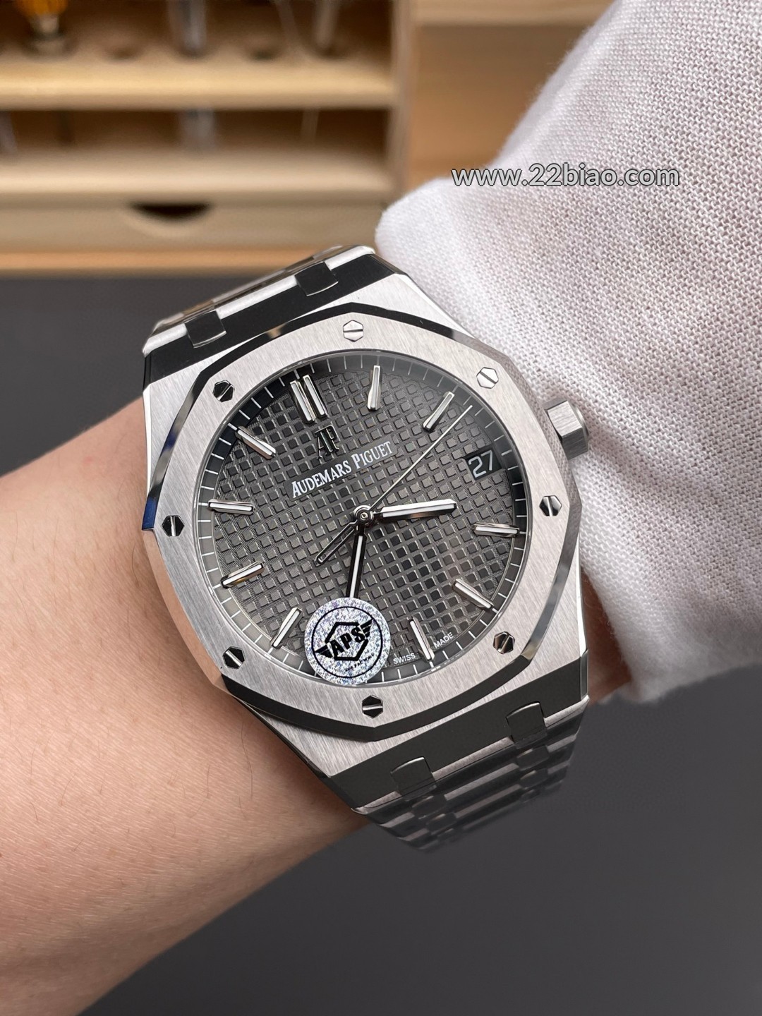 Audemars Piguet Replica Watch Royal Oak Series APS Factory Custom 4302 Movement 41mm 15510ST Grey Dial Steel Bracelet Luxury Watch