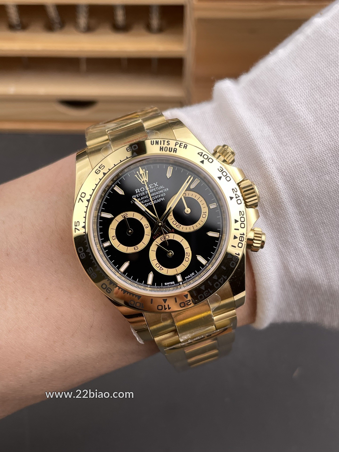 RG Factory Replica Rolex Cosmograph Daytona 126508 Yellow Gold Black Dial