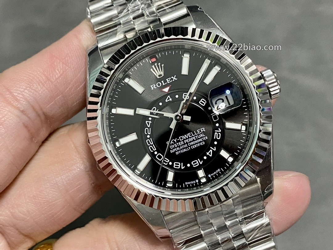 Replica Top-Tier Clone Rolex Sky-Dweller Series 336934, Dual Time Zone Mechanical Waterproof Men's Watch