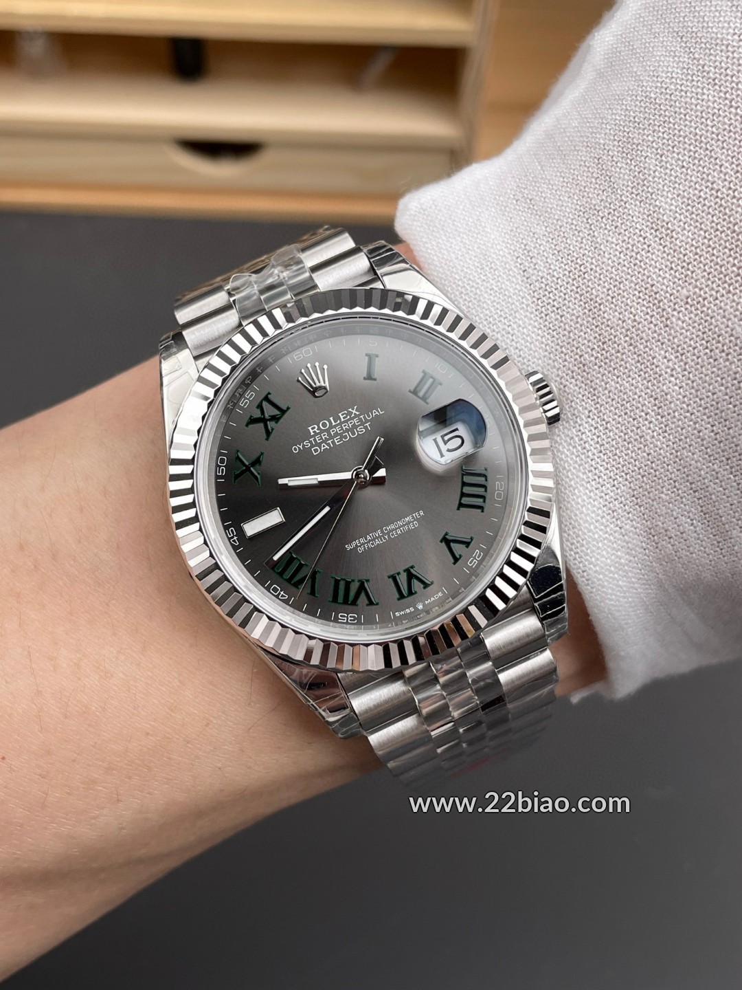 Rolex Datejust 41 Green Roman Dial, VS Factory 126334 Best Super Clone 3235 Movement, 904L Steel Replica