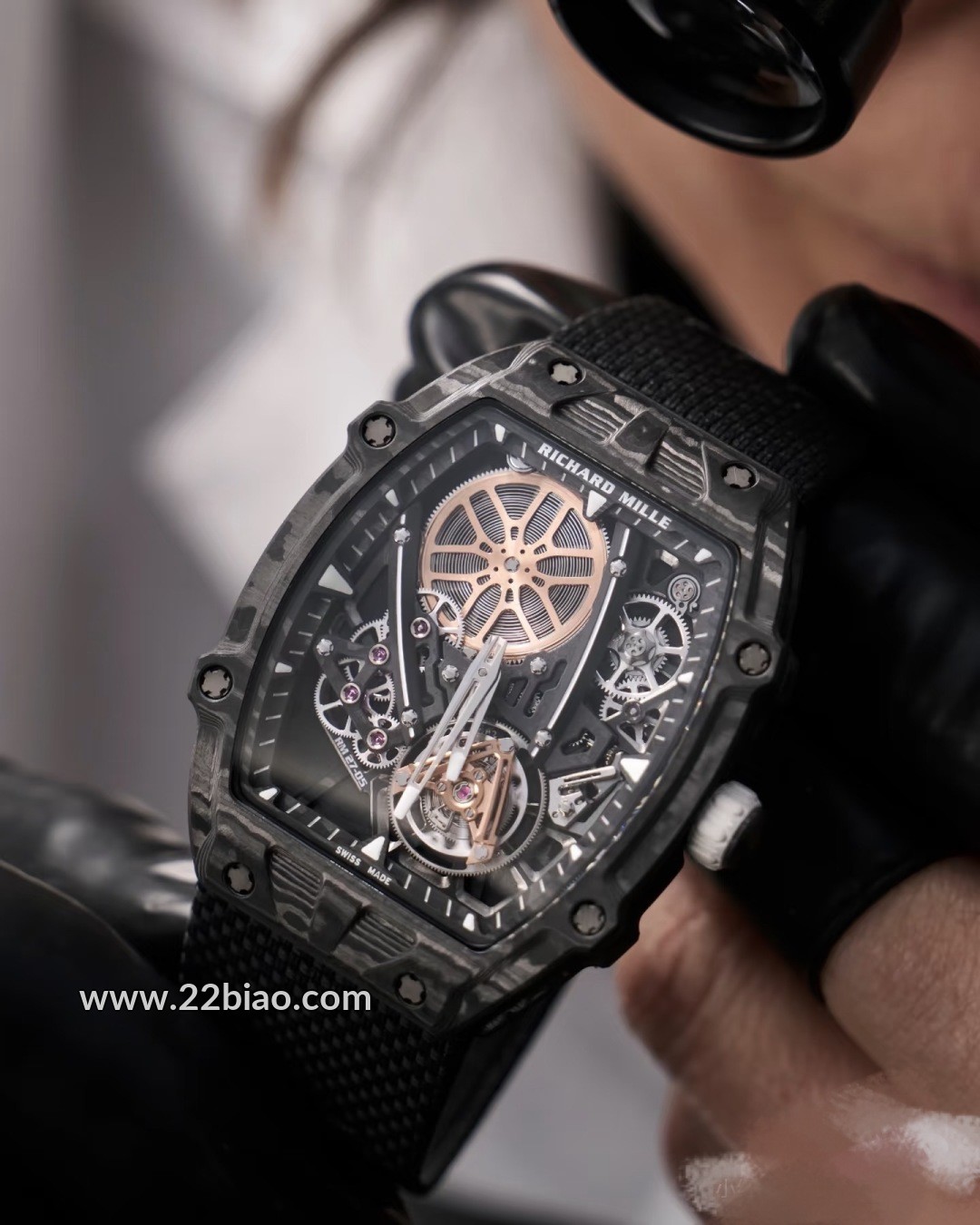 High-End Rep RM 27-05 Rafael Nadal Edition: Carbon Fiber Suspended Tourbillon Watch