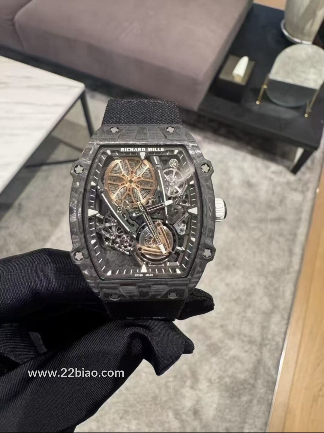 High-End Rep RM 27-05 Rafael Nadal Edition: Carbon Fiber Suspended Tourbillon Watch