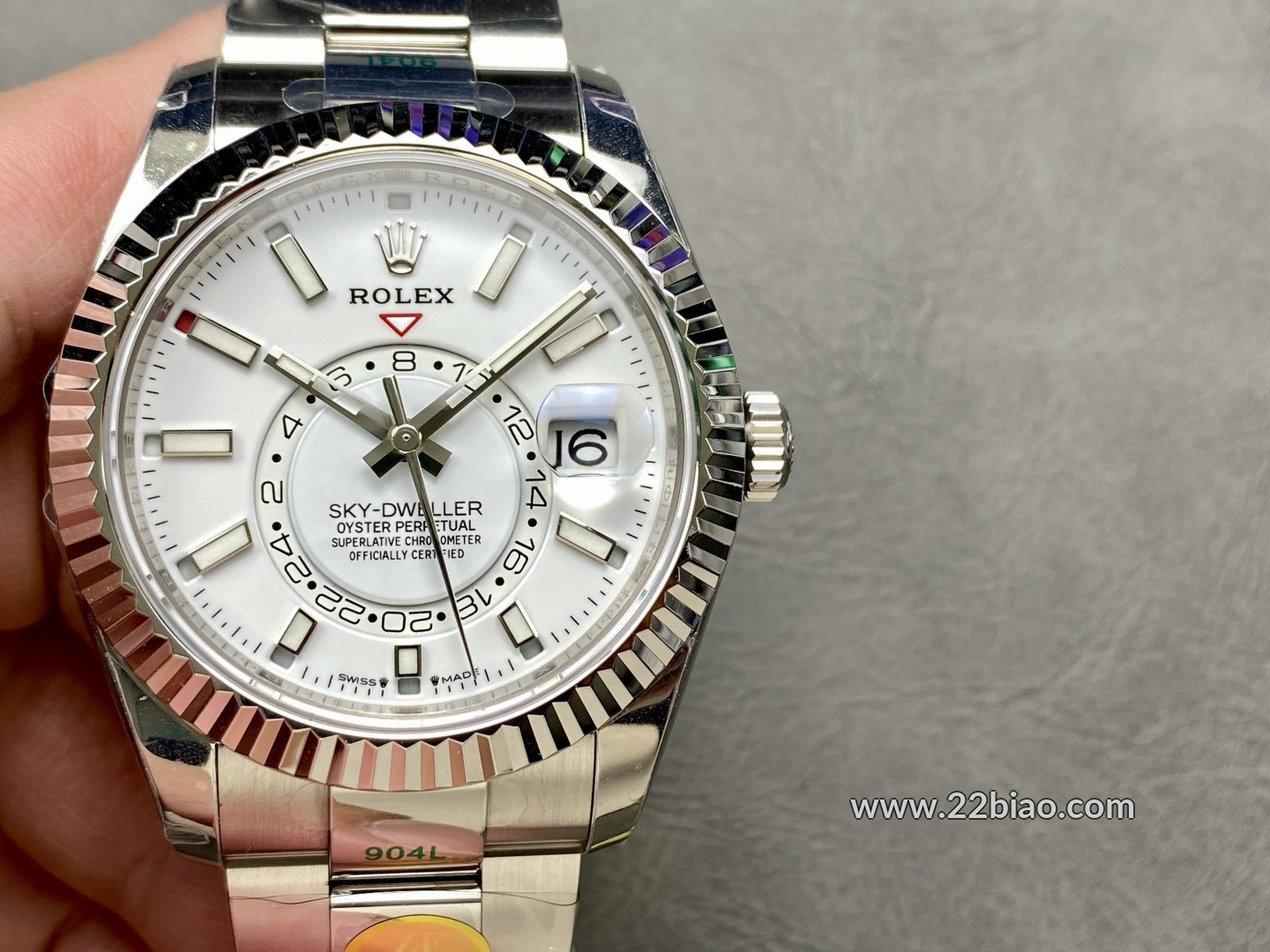 Replica ZF Factory Rolex Sky-Dweller 336934, Dual Time Zone, 904L Stainless Steel, White Dial Automatic Waterproof Men's Watch