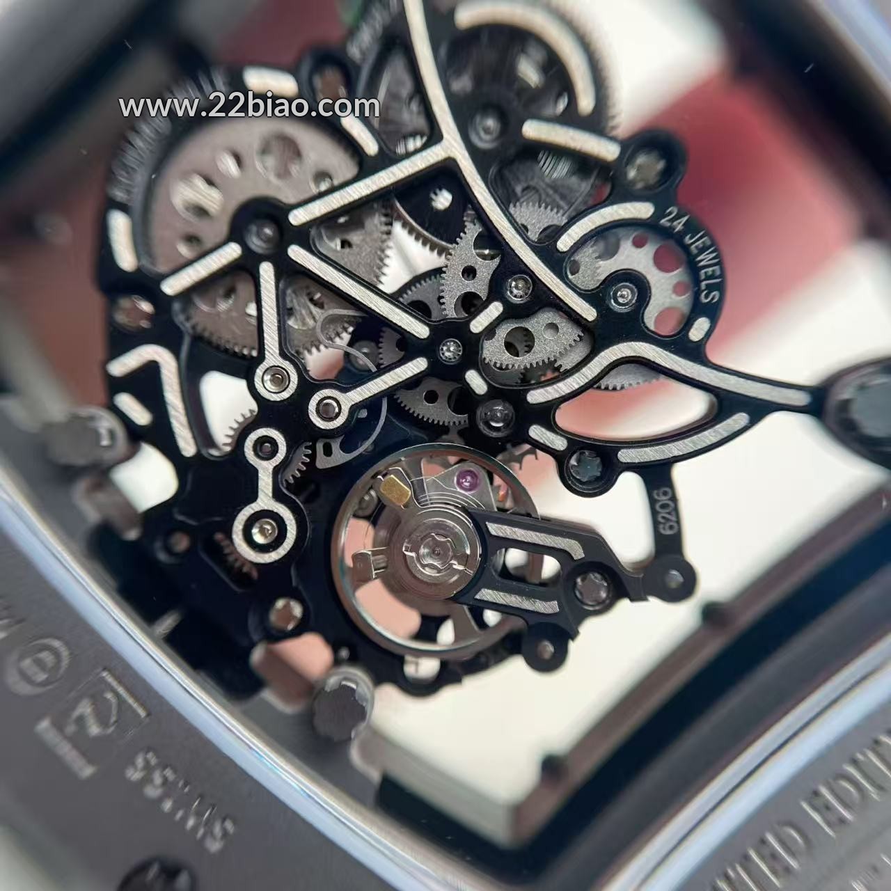BBF Factory Super Clone Richard Mille RM055 All Black Ceramic 49.9mm Skeletonized 1:1 Mechanical Men's Watch