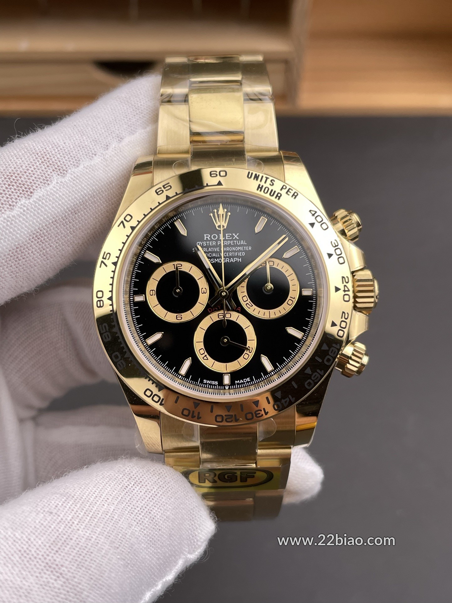 RG Factory Replica Rolex Cosmograph Daytona 126508 Yellow Gold Black Dial