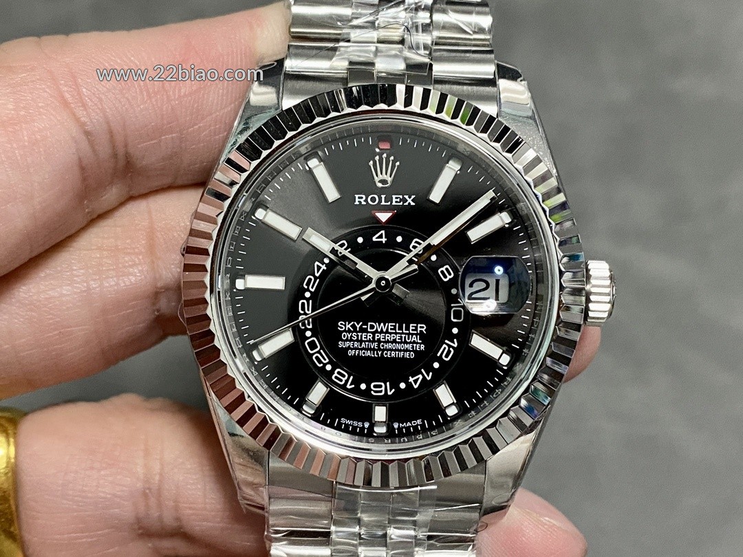 Replica Top-Tier Clone Rolex Sky-Dweller Series 336934, Dual Time Zone Mechanical Waterproof Men's Watch