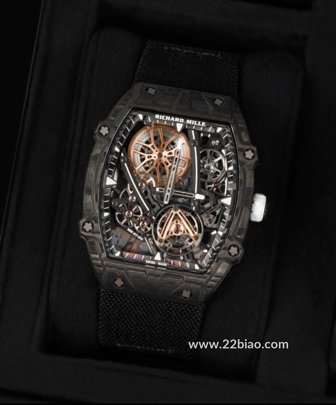 High-End Rep RM 27-05 Rafael Nadal Edition: Carbon Fiber Suspended Tourbillon Watch