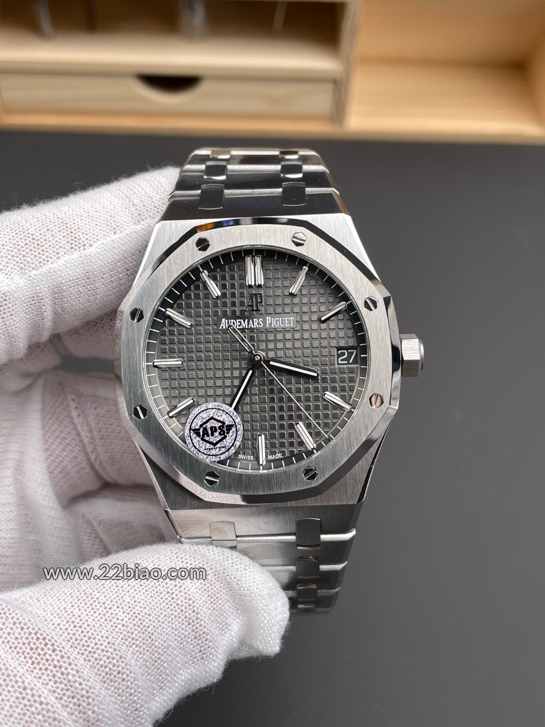 Audemars Piguet Replica Watch Royal Oak Series APS Factory Custom 4302 Movement 41mm 15510ST Grey Dial Steel Bracelet Luxury Watch