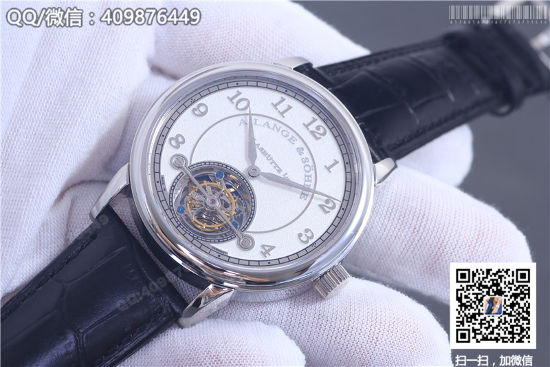 A. Lange & Söhne 1815 Collection Tourbillon Watch Stainless Steel Case White Dial Silver Numeral Markers