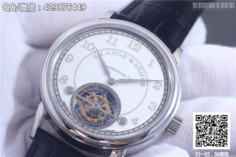 A. Lange & Söhne 1815 Collection Tourbillon Watch Stainless Steel Case White Dial Silver Numeral Markers