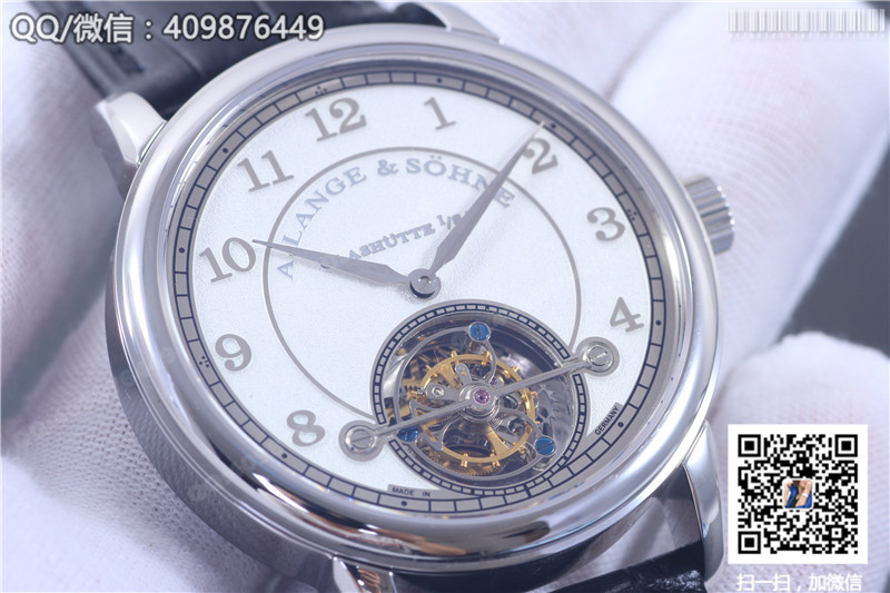 A. Lange & Söhne 1815 Collection Tourbillon Watch Stainless Steel Case White Dial Silver Numeral Markers