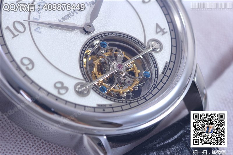A. Lange & Söhne 1815 Collection Tourbillon Watch Stainless Steel Case White Dial Silver Numeral Markers