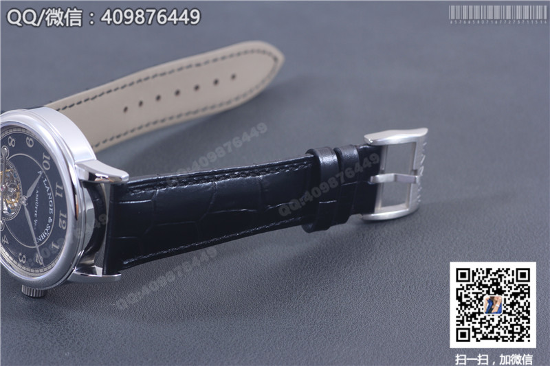 A. Lange & Söhne 1815 Collection Tourbillon Watch Black Dial Stainless Steel Case Silver Hour Markers