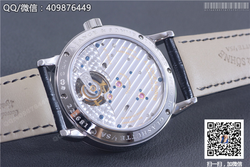 A. Lange & Söhne 1815 Collection Tourbillon Watch Black Dial Stainless Steel Case Silver Hour Markers