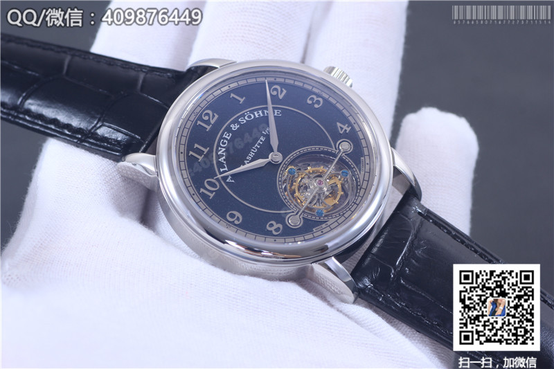 A. Lange & Söhne 1815 Collection Tourbillon Watch Black Dial Stainless Steel Case Silver Hour Markers