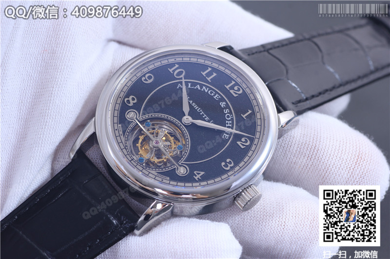A. Lange & Söhne 1815 Collection Tourbillon Watch Black Dial Stainless Steel Case Silver Hour Markers