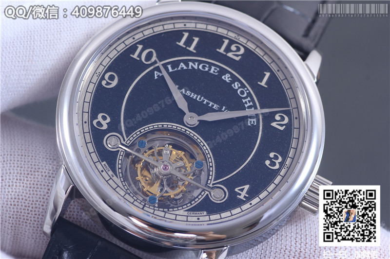 A. Lange & Söhne 1815 Collection Tourbillon Watch Black Dial Stainless Steel Case Silver Hour Markers