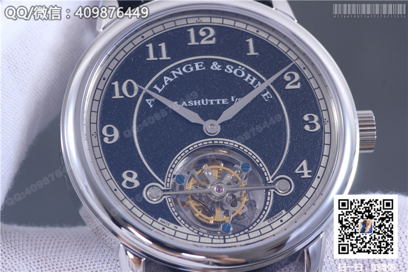 A. Lange & Söhne 1815 Collection Tourbillon Watch Black Dial Stainless Steel Case Silver Hour Markers