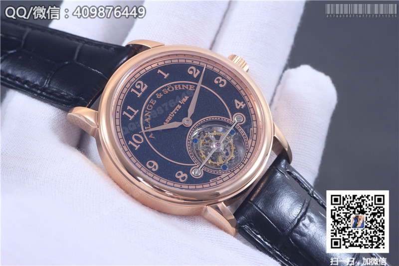 High-end A. Lange & Söhne Tourbillon Watch 1815 Series Rose Gold Case Black Dial