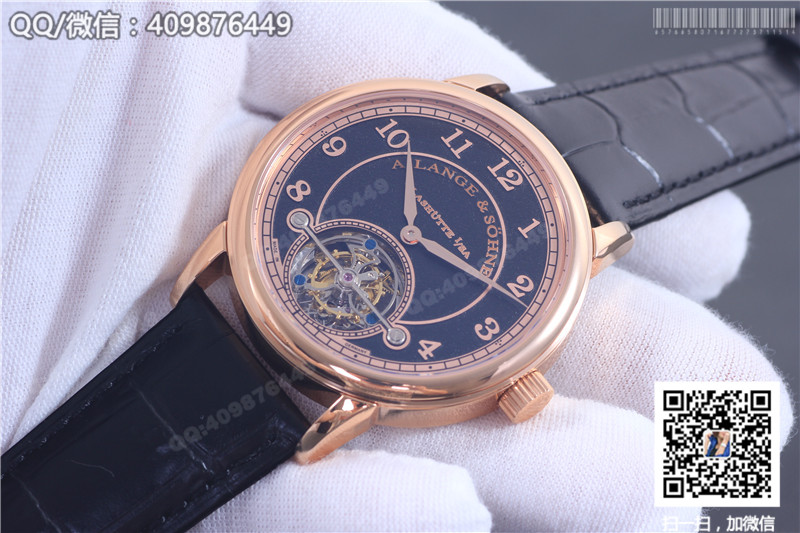 High-end A. Lange & Söhne Tourbillon Watch 1815 Series Rose Gold Case Black Dial