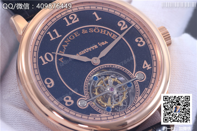 High-end A. Lange & Söhne Tourbillon Watch 1815 Series Rose Gold Case Black Dial