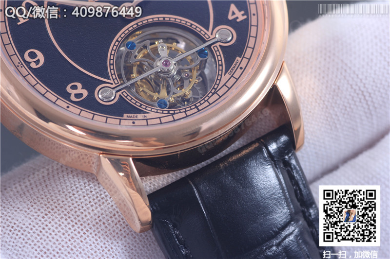 High-end A. Lange & Söhne Tourbillon Watch 1815 Series Rose Gold Case Black Dial