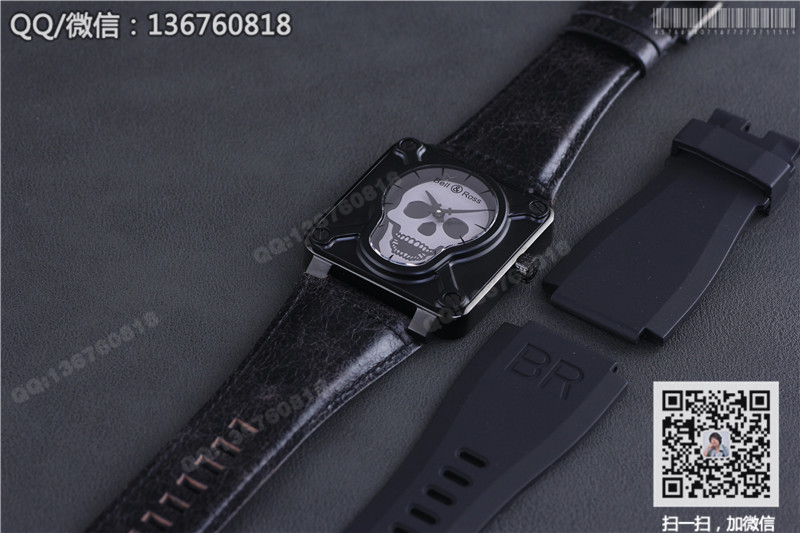 Automatické mechanické hodinky Bell & Ross Aviation Collection Skull