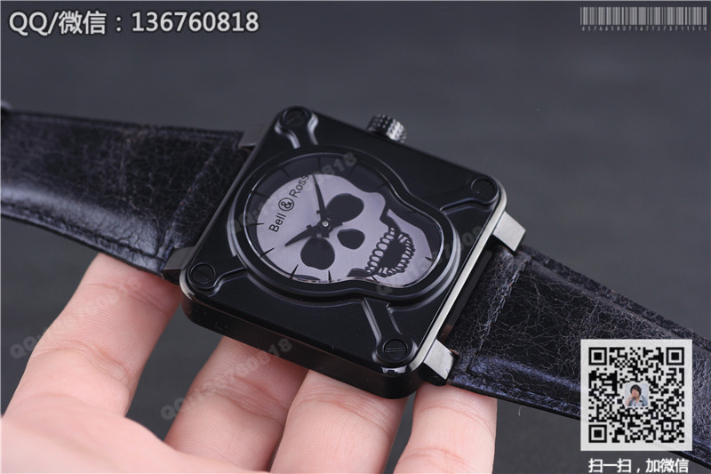 Automatické mechanické hodinky Bell & Ross Aviation Collection Skull
