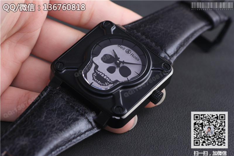 Automatické mechanické hodinky Bell & Ross Aviation Collection Skull