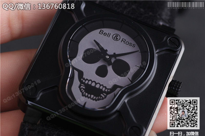 Automatické mechanické hodinky Bell & Ross Aviation Collection Skull