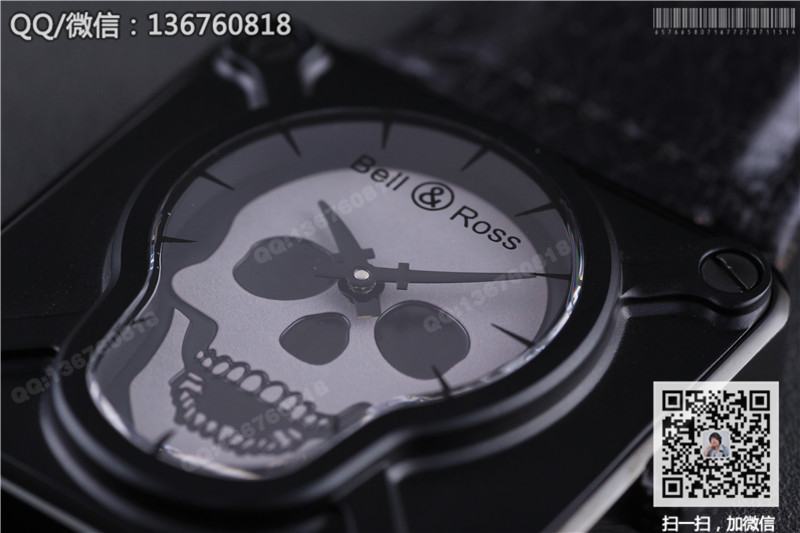 Automatické mechanické hodinky Bell & Ross Aviation Collection Skull