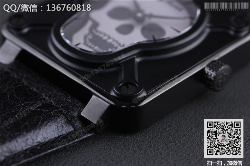 Automatické mechanické hodinky Bell & Ross Aviation Collection Skull