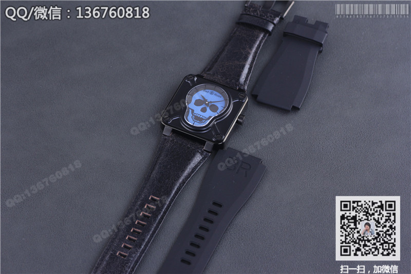 Jam Tangan Mekanikal Automatik Koleksi Penerbangan Bell & Ross Tengkorak