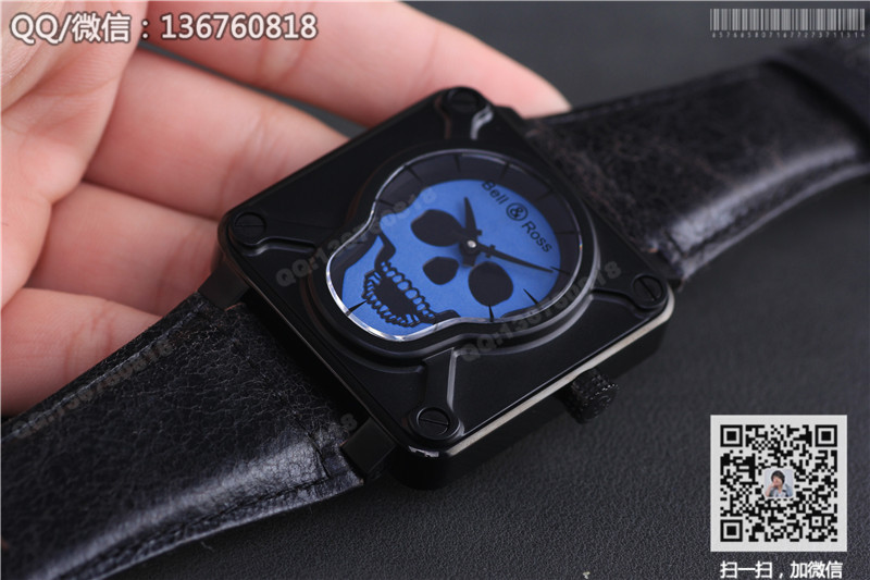 Jam Tangan Mekanikal Automatik Koleksi Penerbangan Bell & Ross Tengkorak