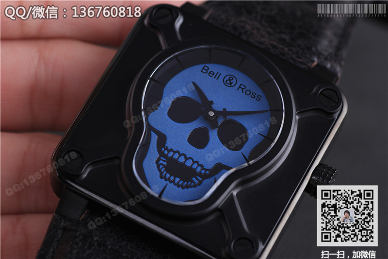Jam Tangan Mekanikal Automatik Koleksi Penerbangan Bell & Ross Tengkorak