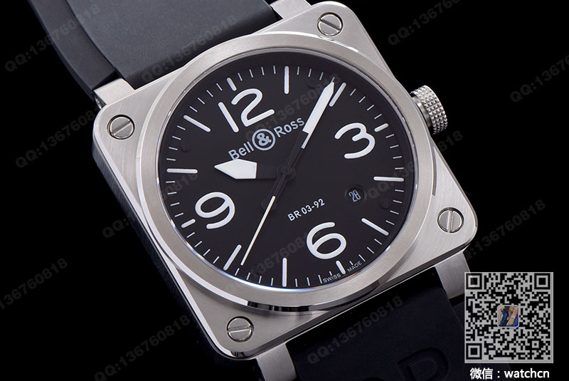 Bell & Ross AVIATION kollektion automatisk mekanisk ur BR03-92B-R