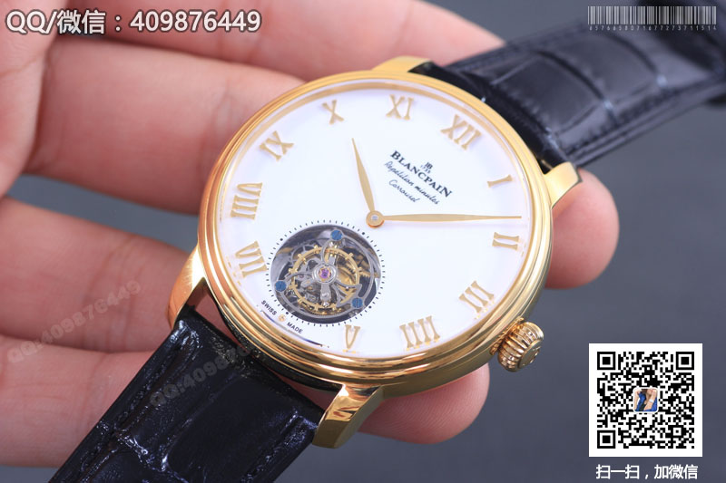[TF Factory] Swiss Super-A Replica Blancpain Villeret Erotic Series Manual-Winding True Tourbillon Mechanical Leather Strap Men's Watch