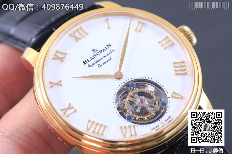 [TF Factory] Swiss Super-A Replica Blancpain Villeret Erotic Series Manual-Winding True Tourbillon Mechanical Leather Strap Men's Watch