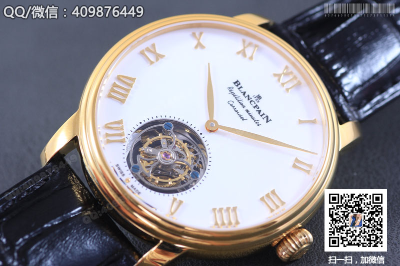 [TF Factory] Swiss Super-A Replica Blancpain Villeret Erotic Series Manual-Winding True Tourbillon Mechanical Leather Strap Men's Watch