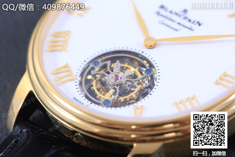 [TF Factory] Swiss Super-A Replica Blancpain Villeret Erotic Series Manual-Winding True Tourbillon Mechanical Leather Strap Men's Watch