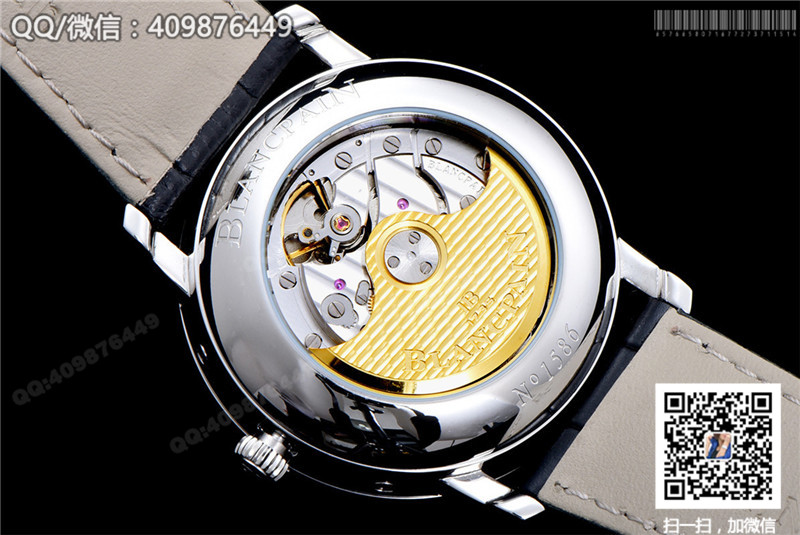 Blancpain Classic series 6654-1127-55B watch with date, day and month display functions, automatic mechanical men's watch