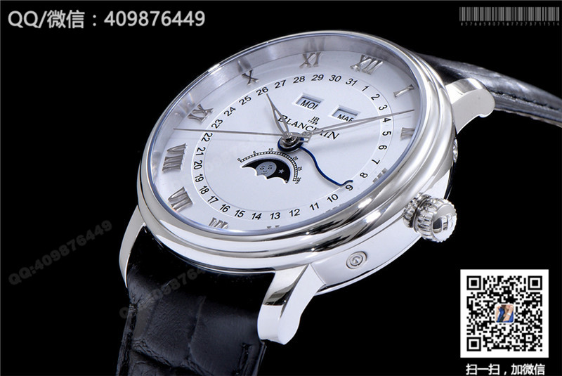 Blancpain Classic series 6654-1127-55B watch with date, day and month display functions, automatic mechanical men's watch